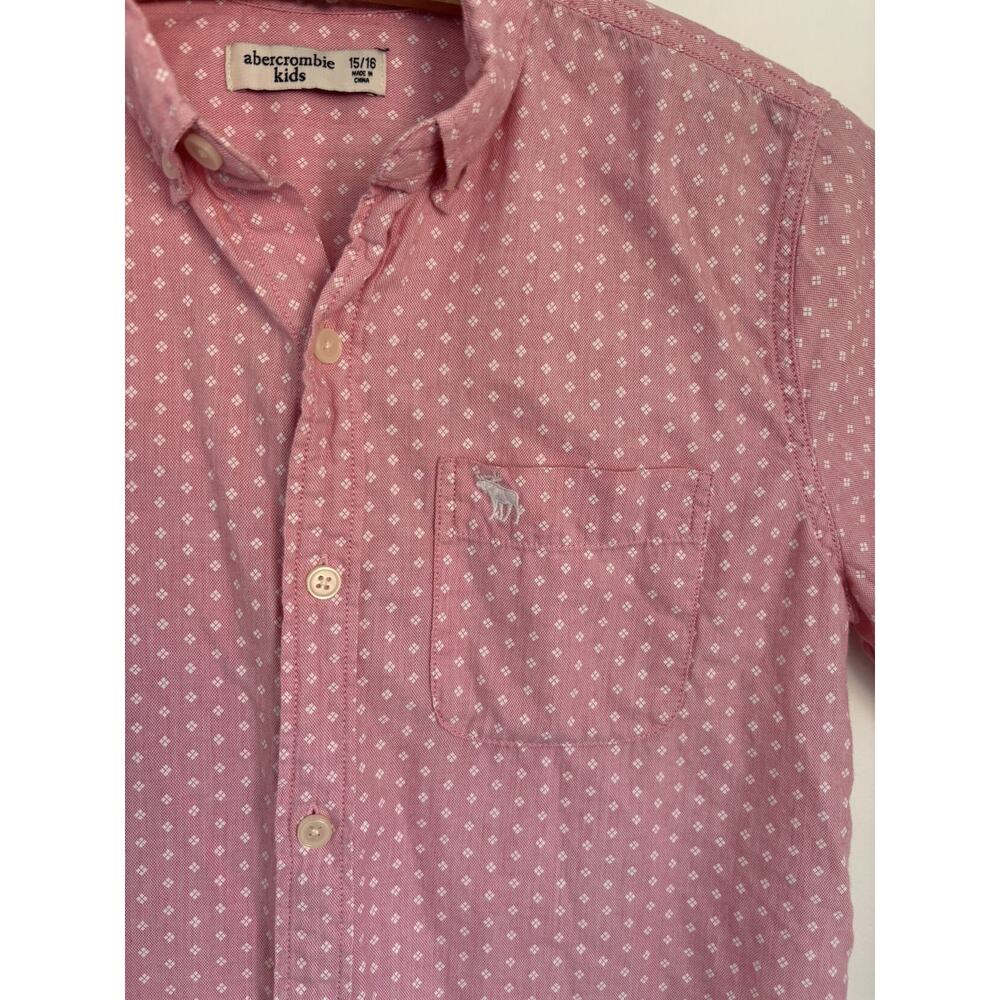 15-16Y Abercrombie & Fitch Pink Button Up Shirt - Picture 3 of 7